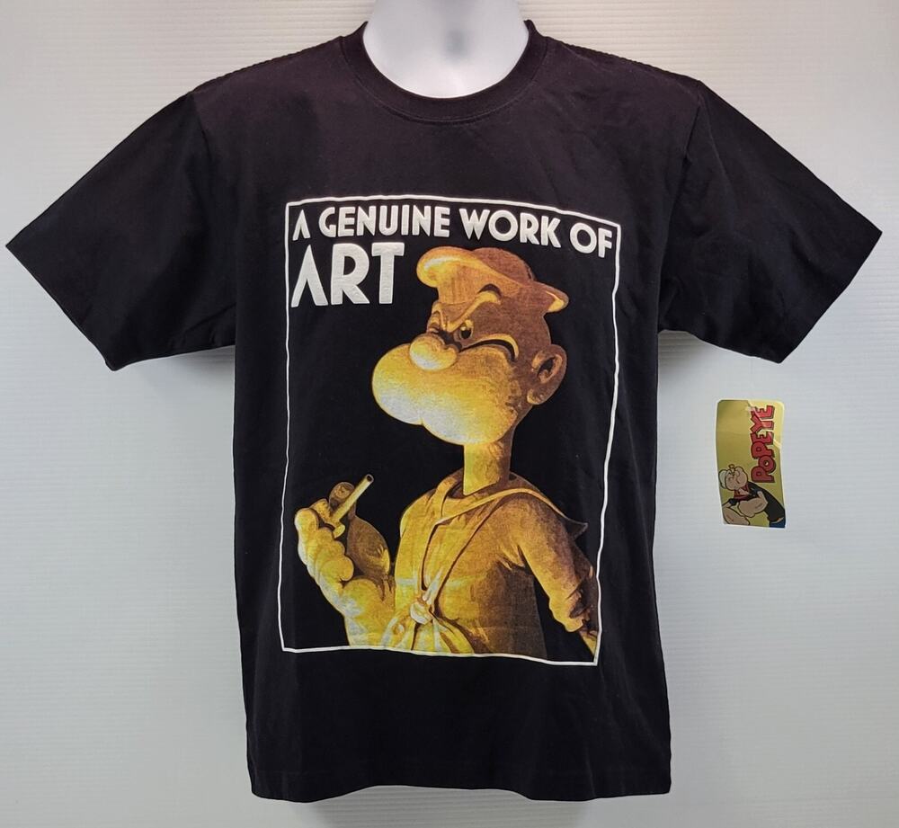*B3) DAMAGED Rare Popeye Sailor Man King Features Salesman Sample T-Shirt Art